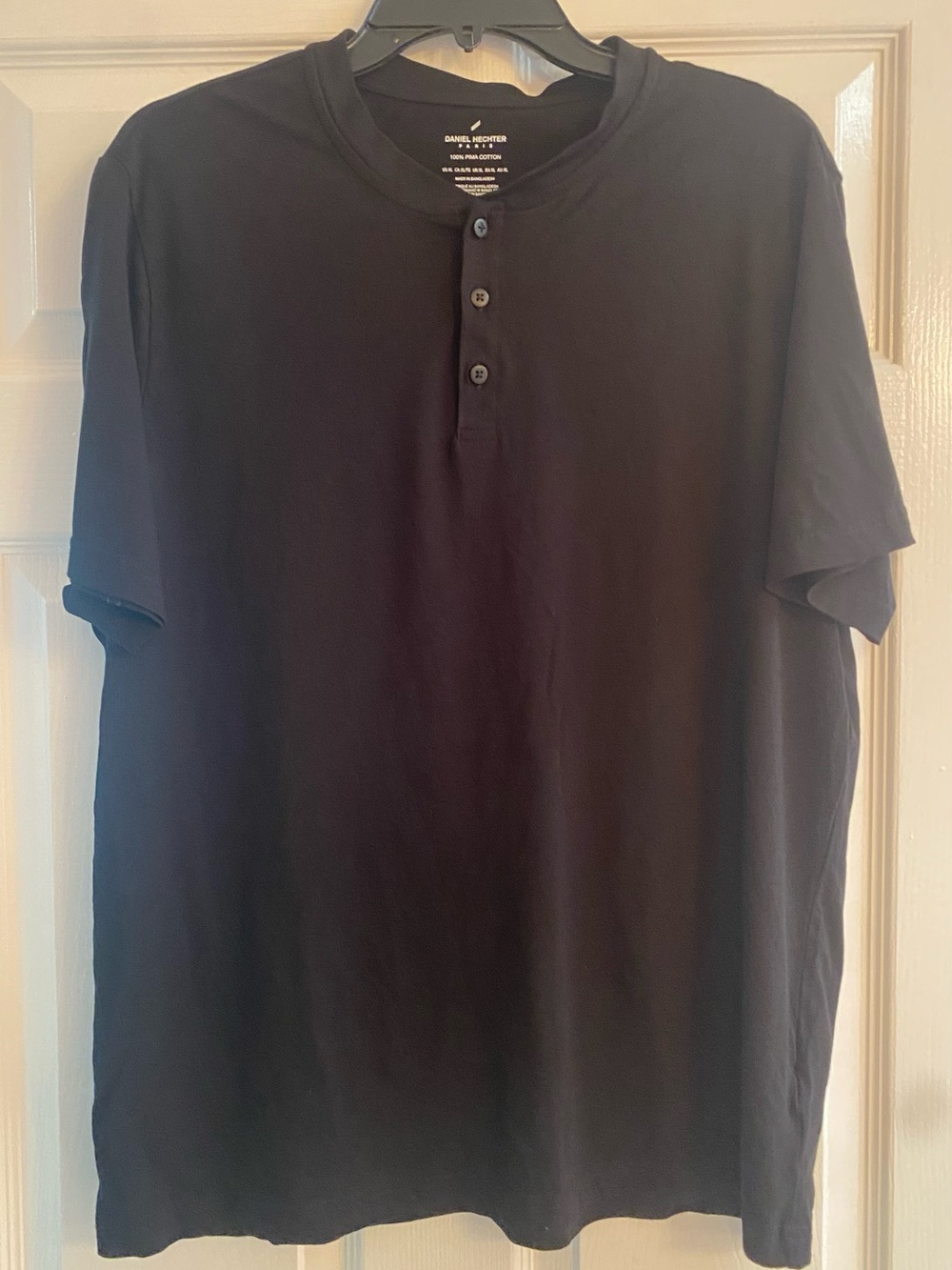 Daniel Hechter Black Short-Sleeve Henley Polo